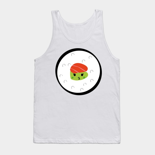 California Roll Charm: A Sushi Symphony Tank Top by PauRicart